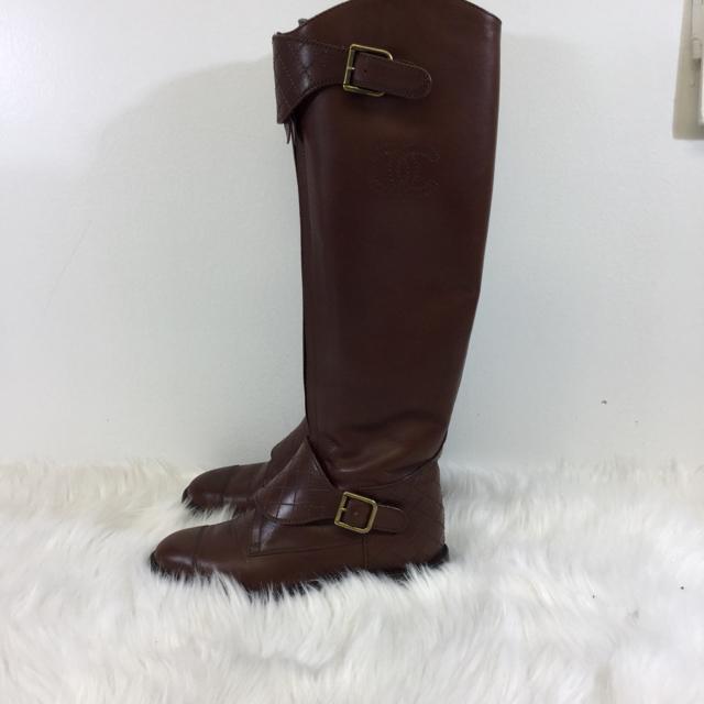 Chanel Leather Riding Boots. Size 36
